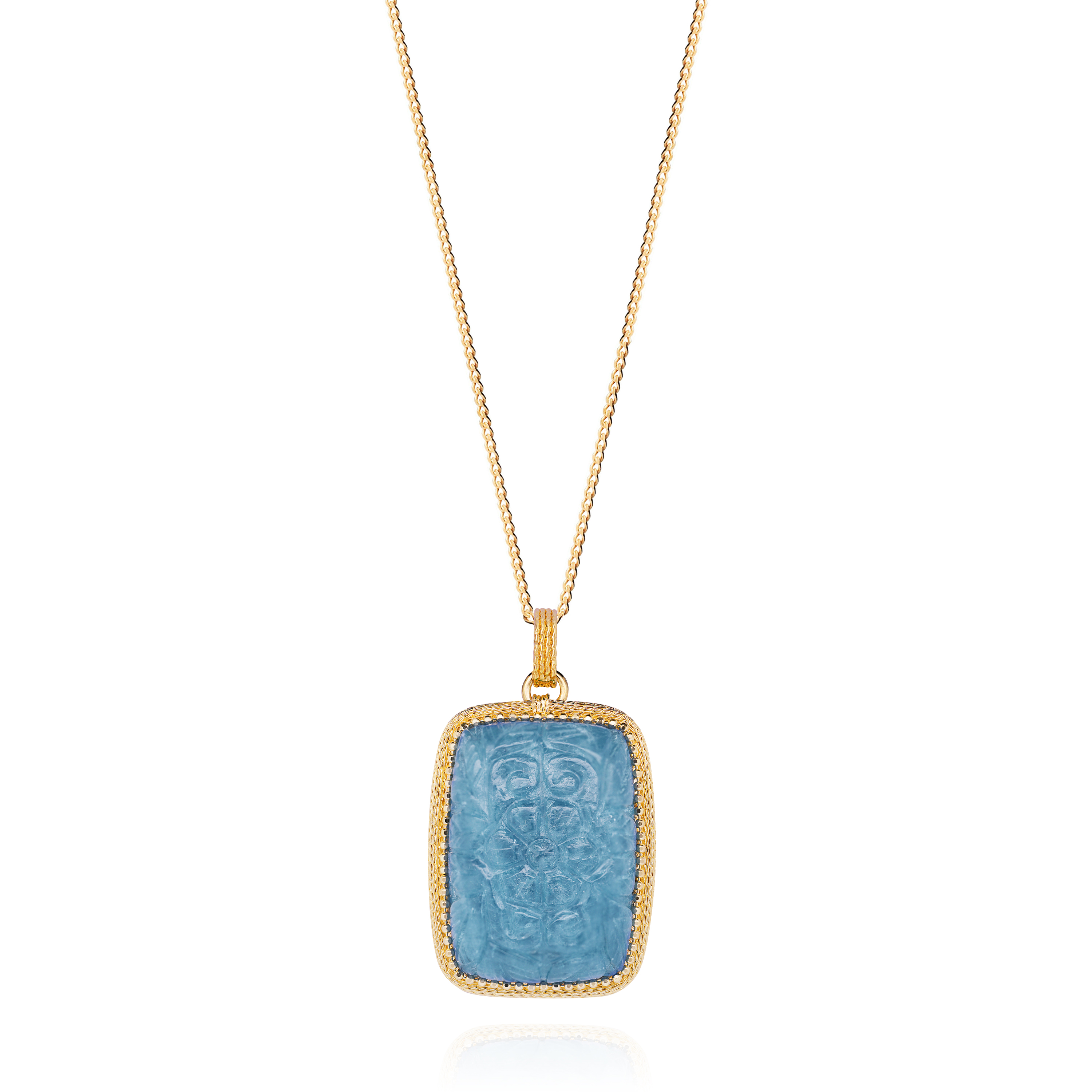 Carinne Carved Aquamarine Pendant